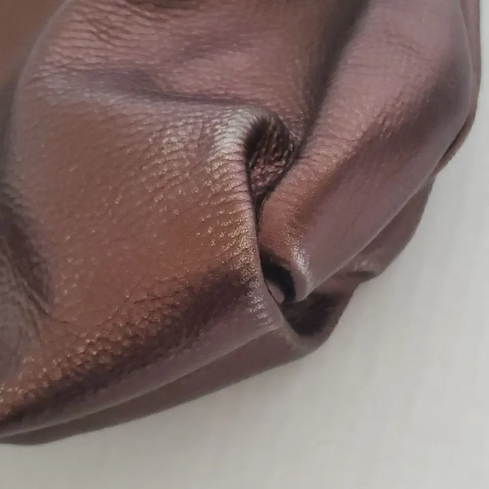 BRIGHTON Metallic Bronze Leather Small Hobo Bag‎